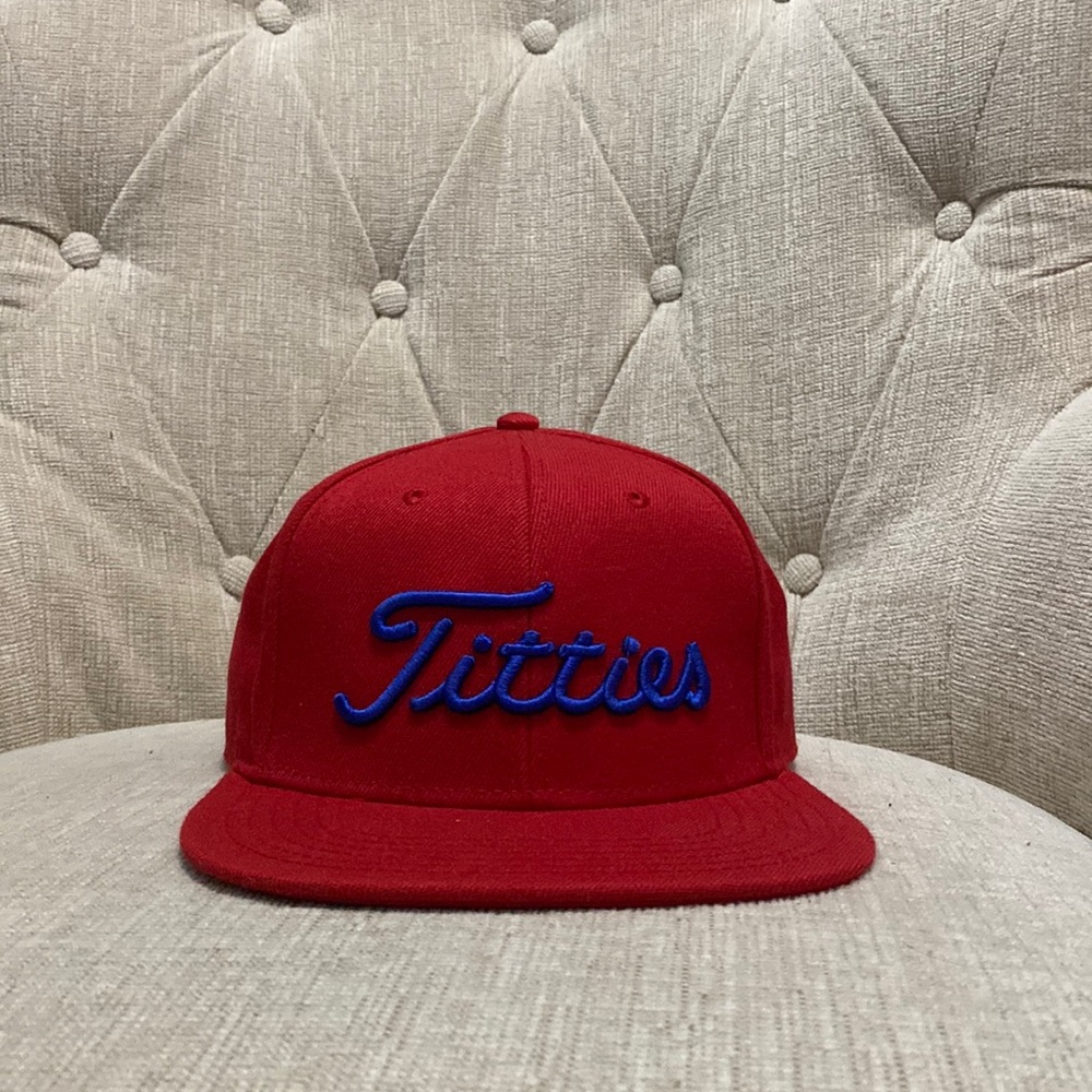 Red flatbill Hat SnapBack going for $25